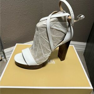 Michael Kors White Strappy Heels